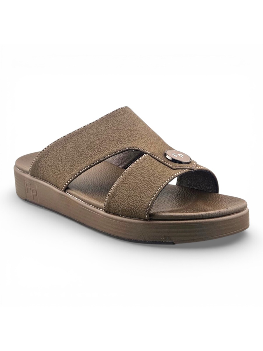 Men Khaki Slip-On Casual Sandals