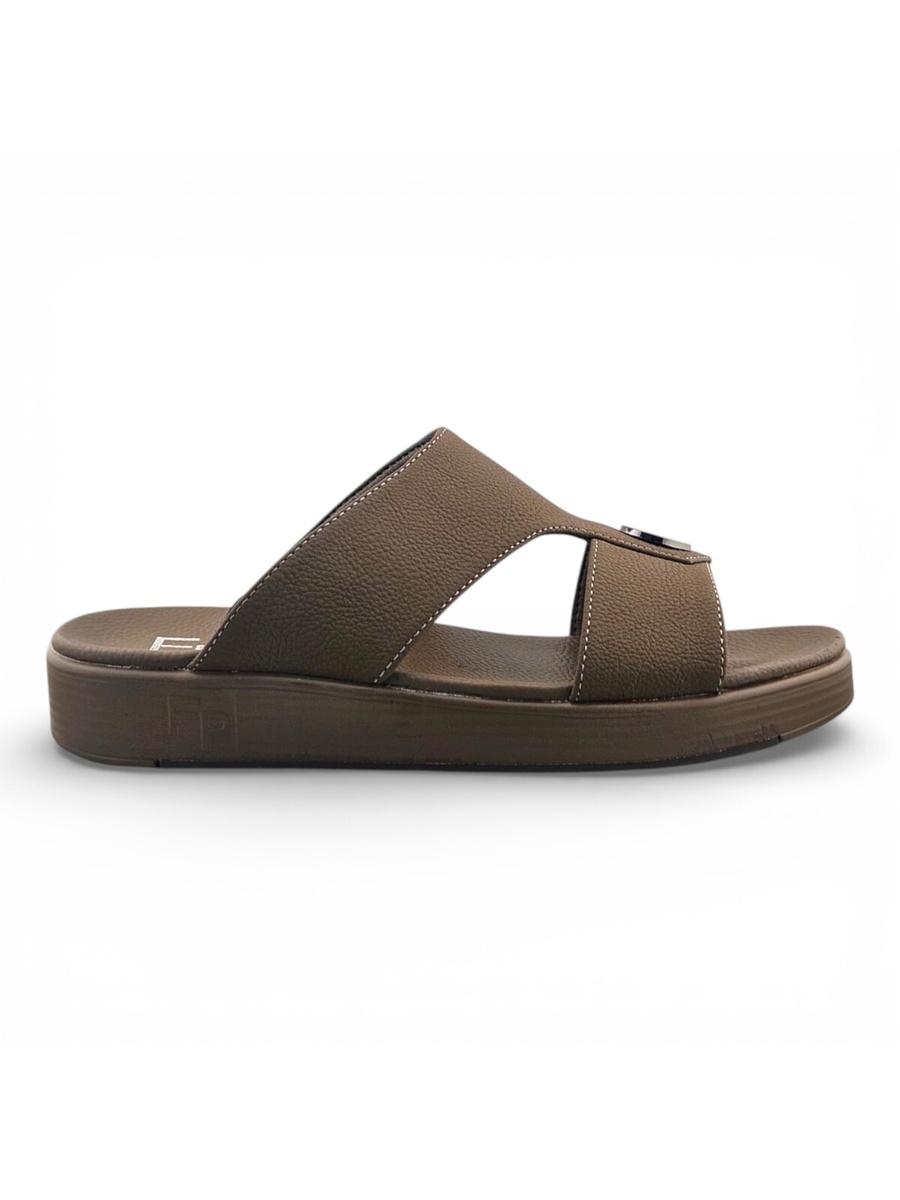 Men Khaki Slip-On Casual Sandals
