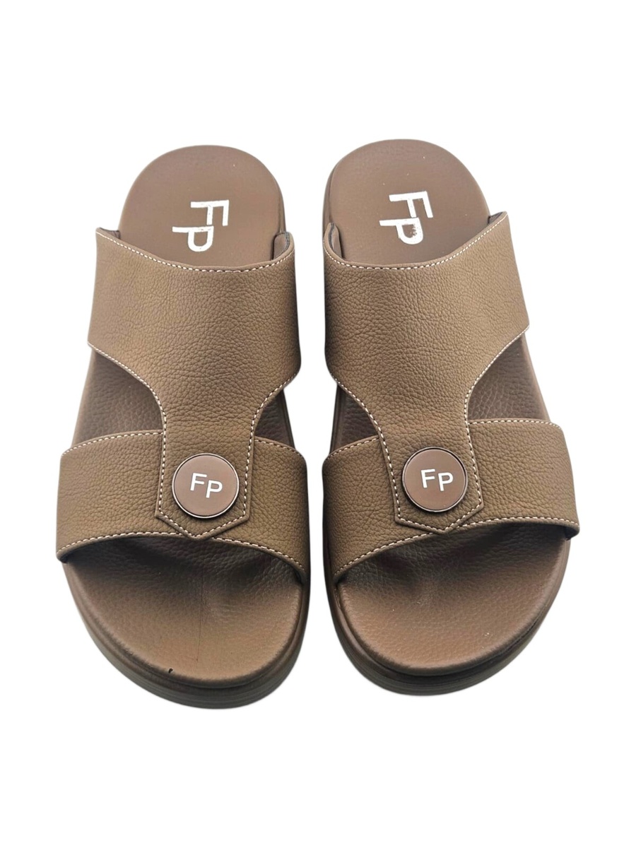 Men Khaki Slip-On Casual Sandals