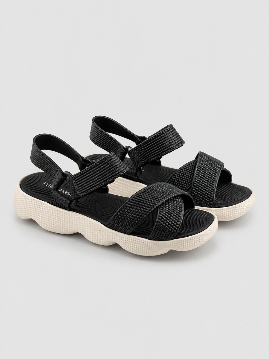 Men Black Sporty Comfort Sandals