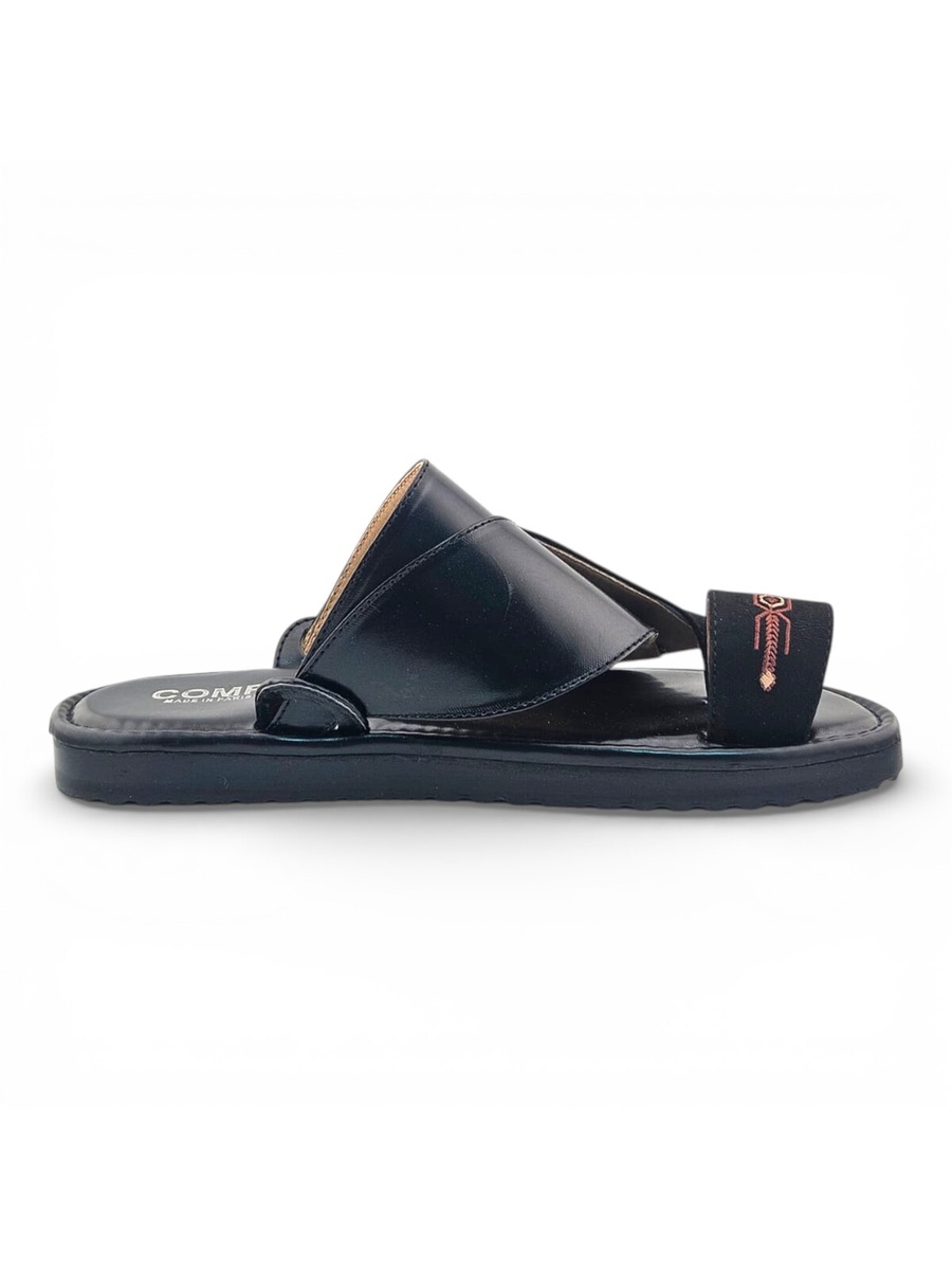Black Embroidered Arabic Sandals