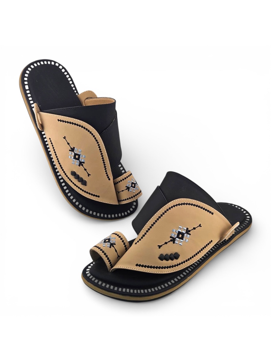 Men Beige Casual Sandals - Traditional Design