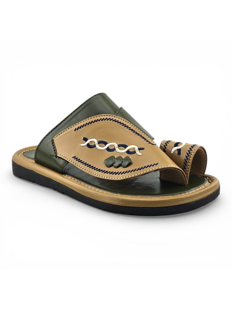 Boys Embroidered Toe-Loop Sharqi Arabic Sandals