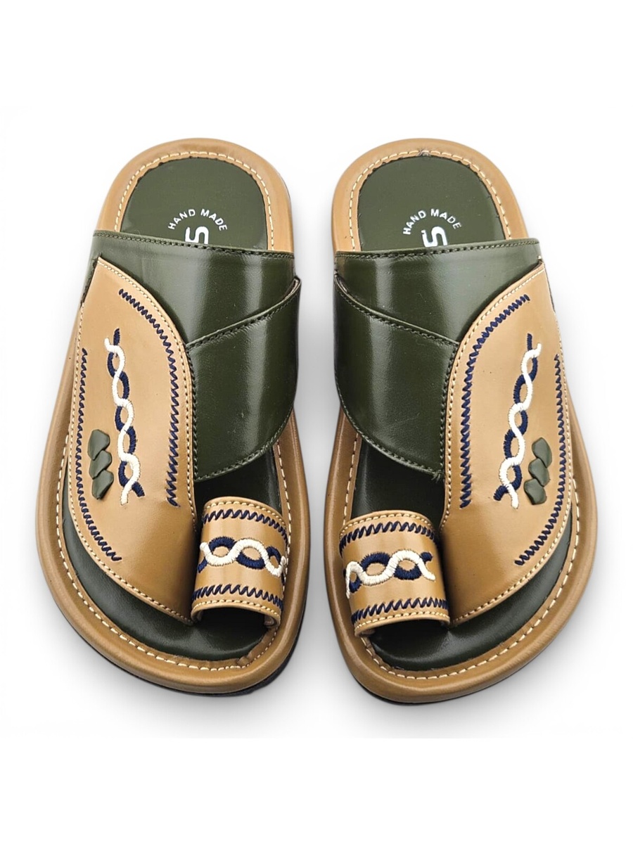 Boys Embroidered Toe-Loop Sharqi Arabic Sandals