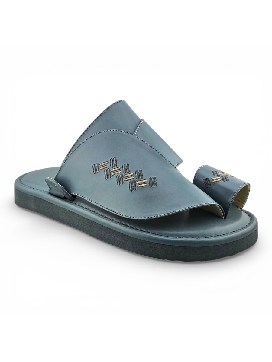 Light Blue Men Arabic Sandals - Traditional Comfort Slip-Ons