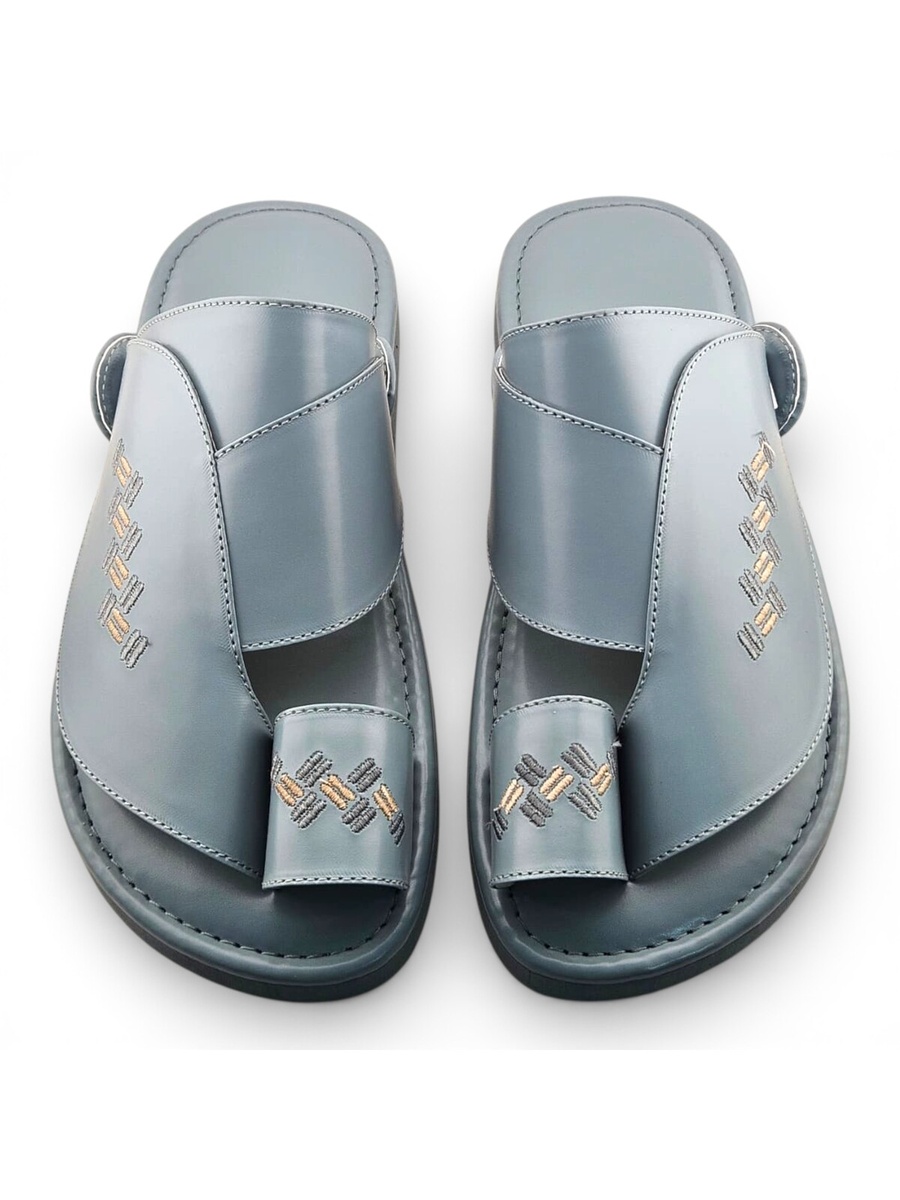 Light Blue Men Arabic Sandals - Traditional Comfort Slip-Ons