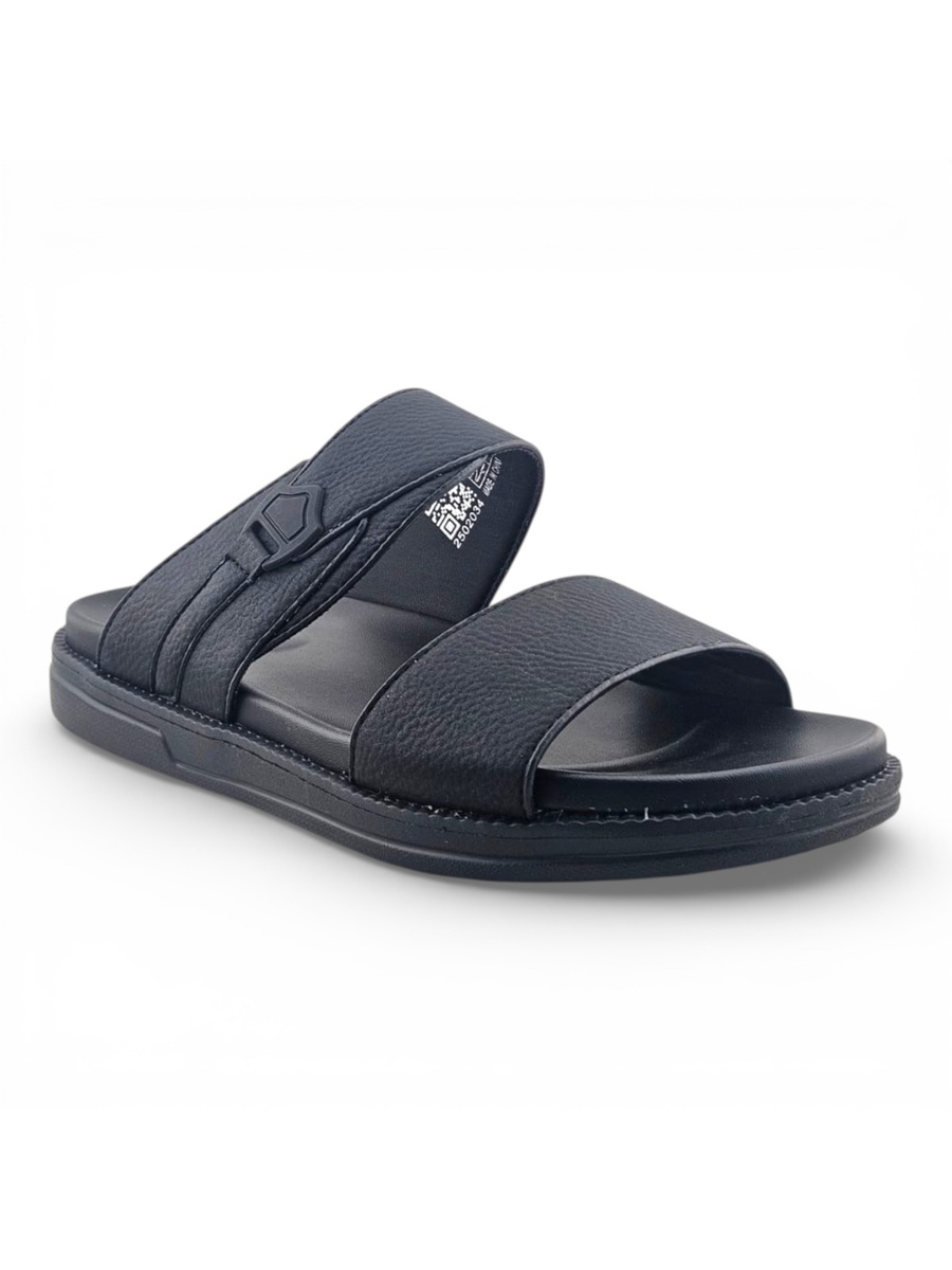 Black Comfort Open Toe Slide Sandals