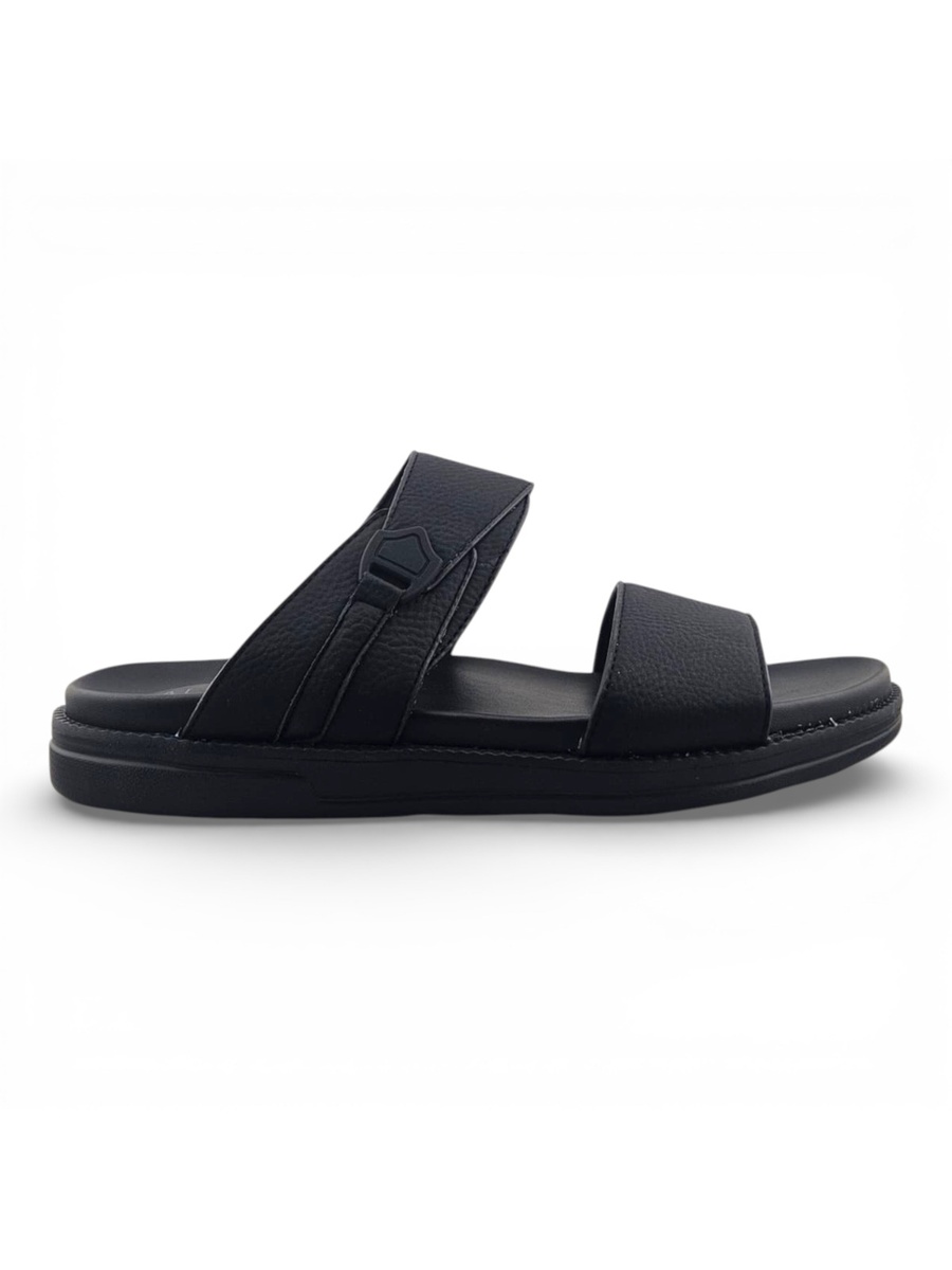 Black Comfort Open Toe Slide Sandals
