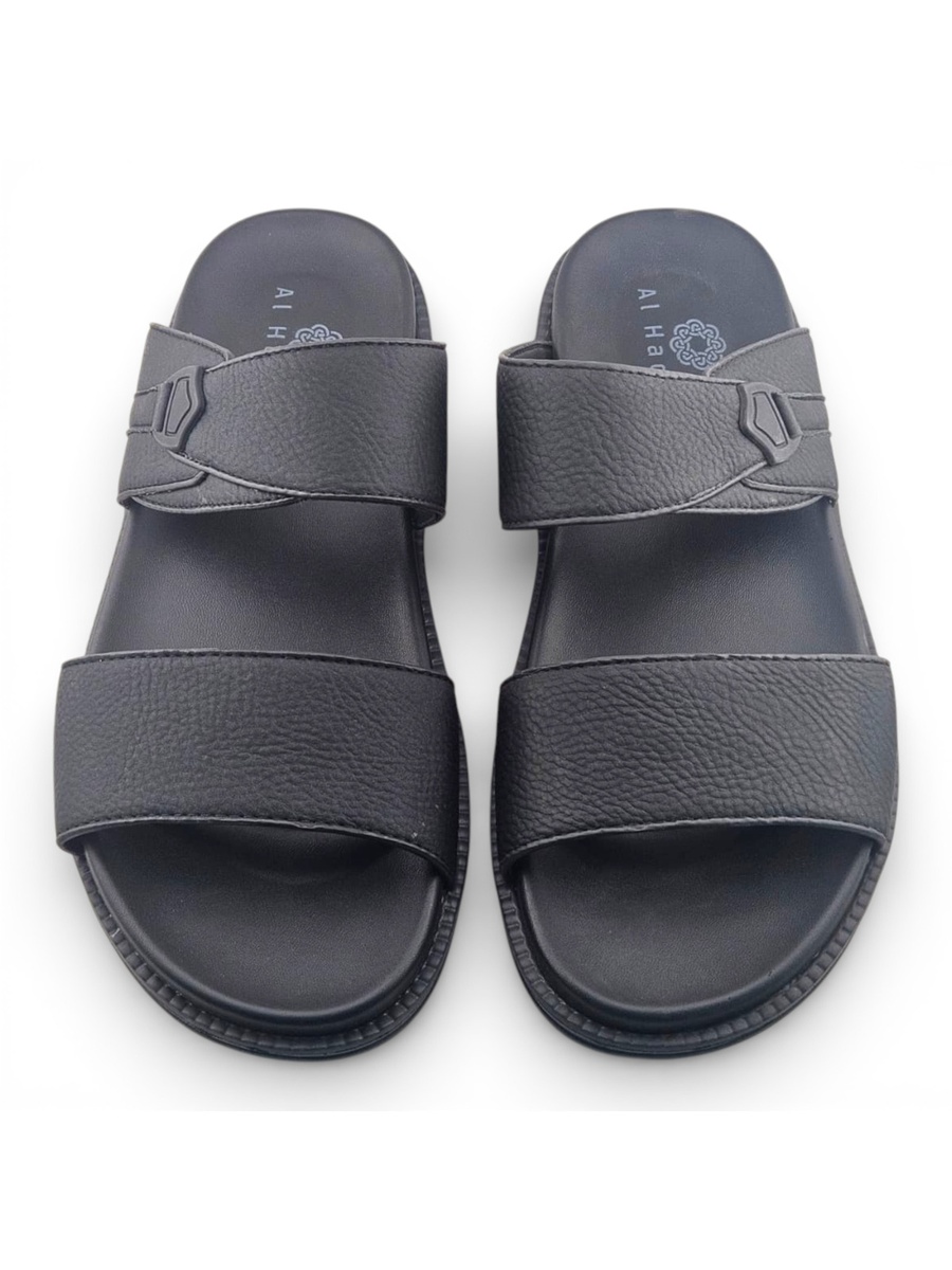 Black Comfort Open Toe Slide Sandals