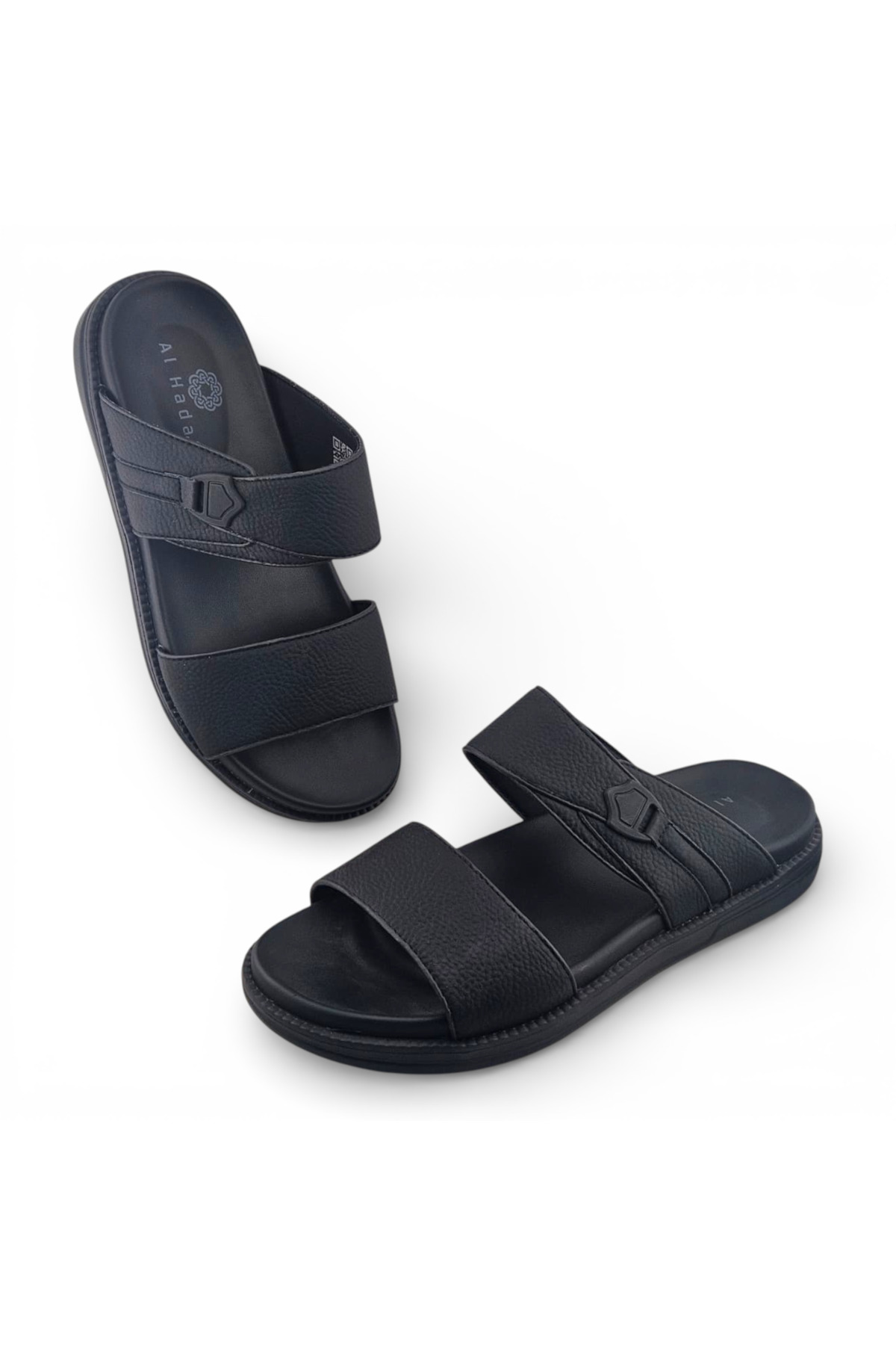 Black Comfort Open Toe Slide Sandals