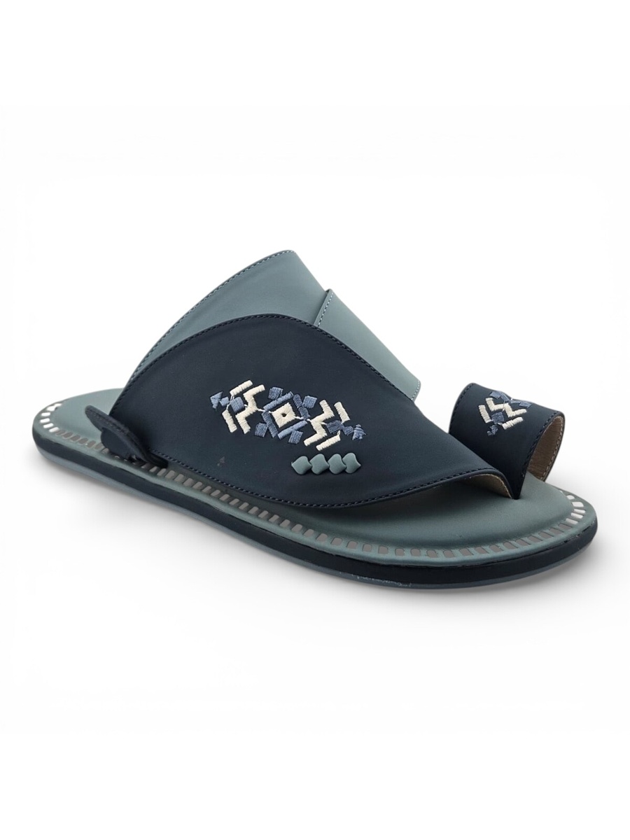 Men Navy Blue Full Slipper Sandals