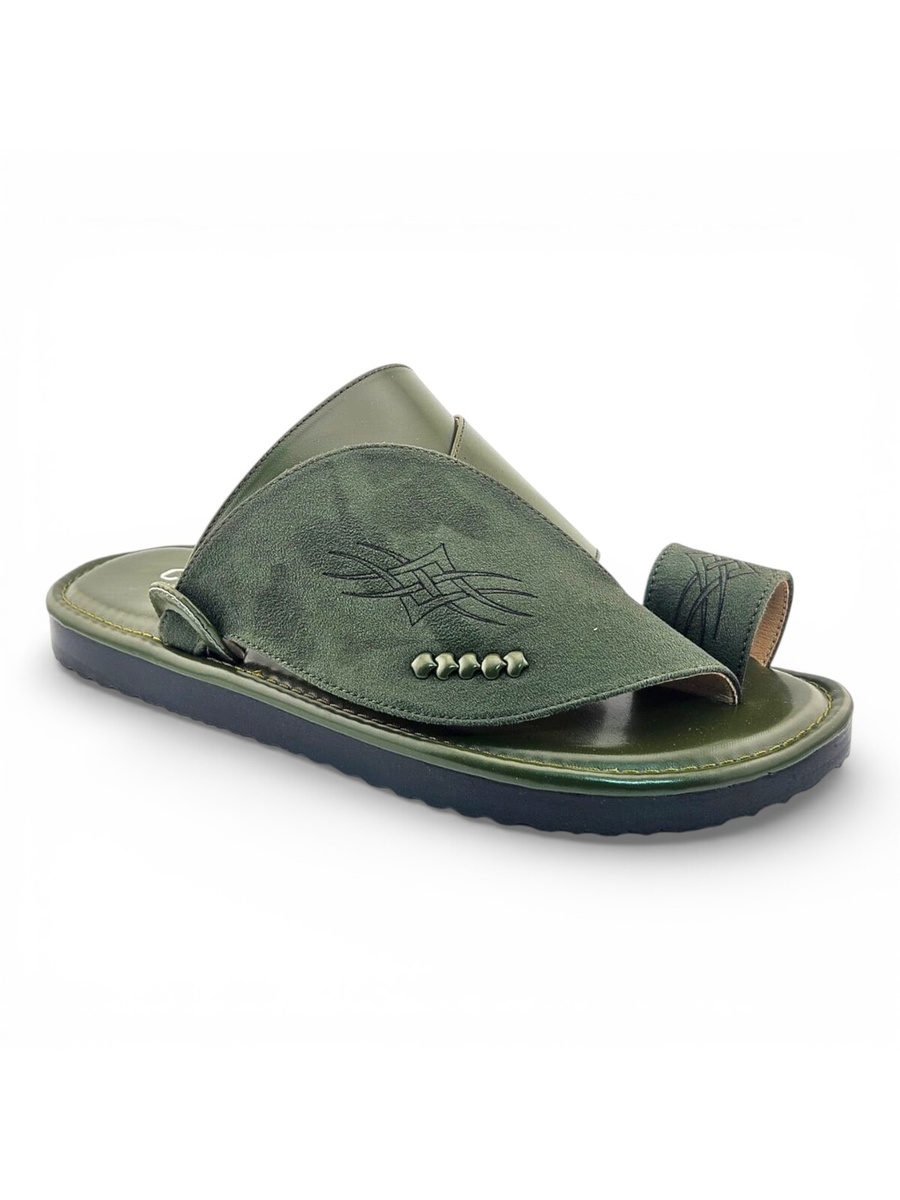 Green Embroidered Arabic Sandals