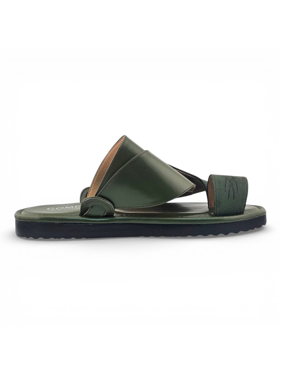 Green Embroidered Arabic Sandals