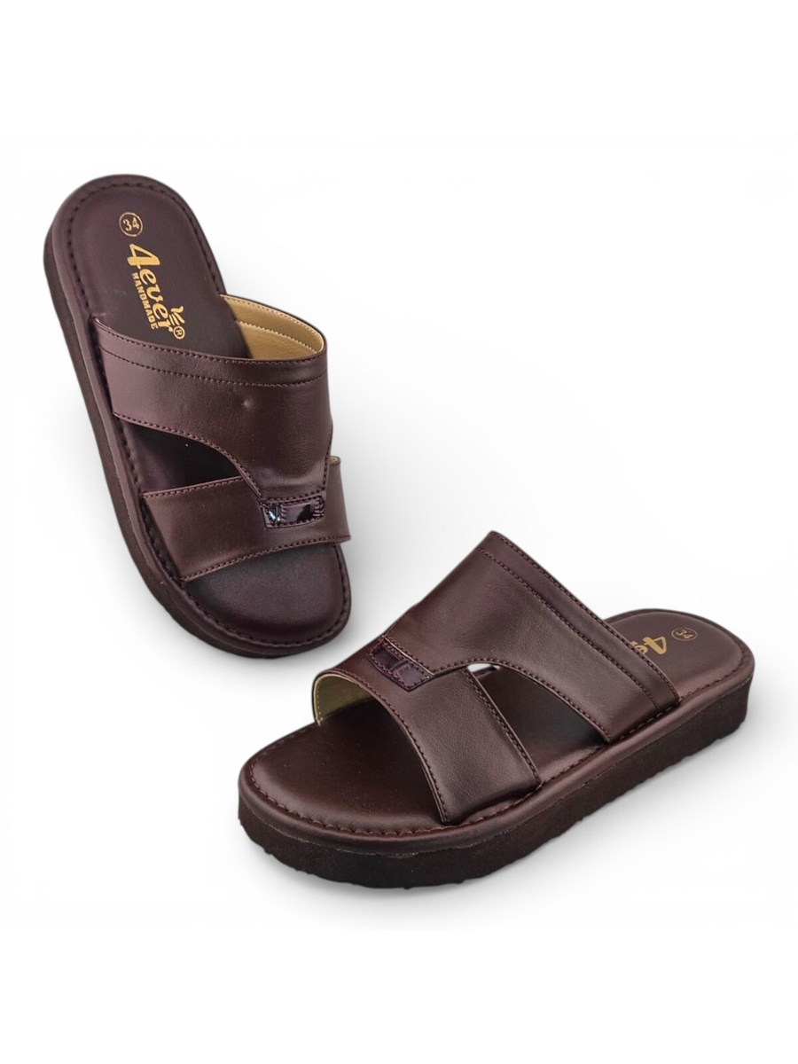 Boys Brown Open Toe Soft Slippers