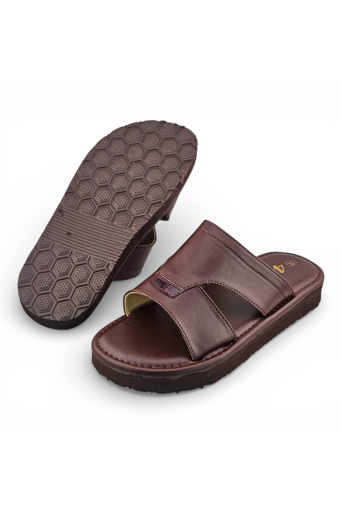 Boys Brown Open Toe Soft Slippers
