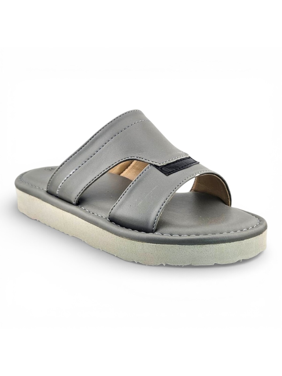 Boys Grey Open Toe Soft Slippers