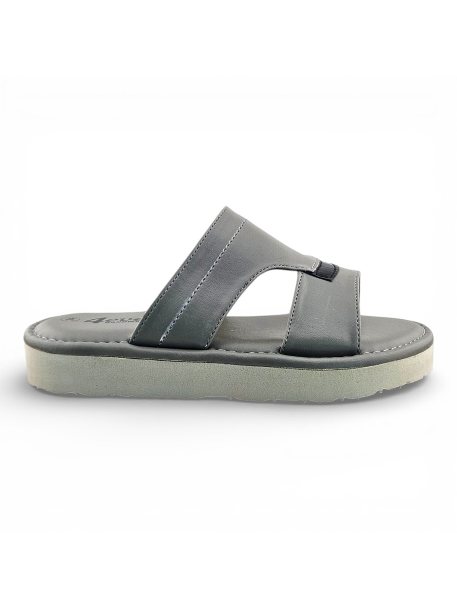 Boys Grey Open Toe Soft Slippers