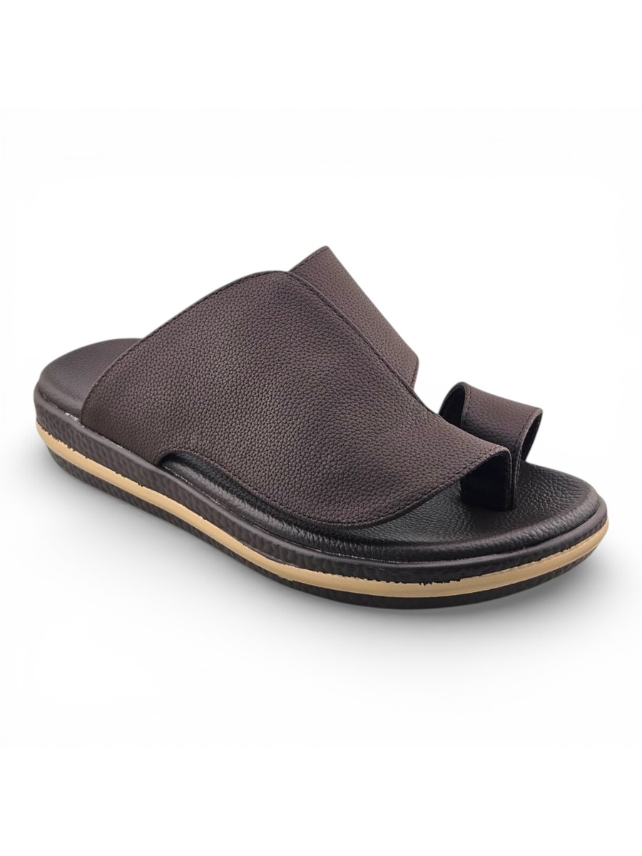 Men Coffee Brown Casual Leather Sandals