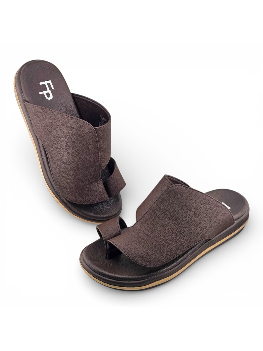 Men Coffee Brown Casual Leather Sandals