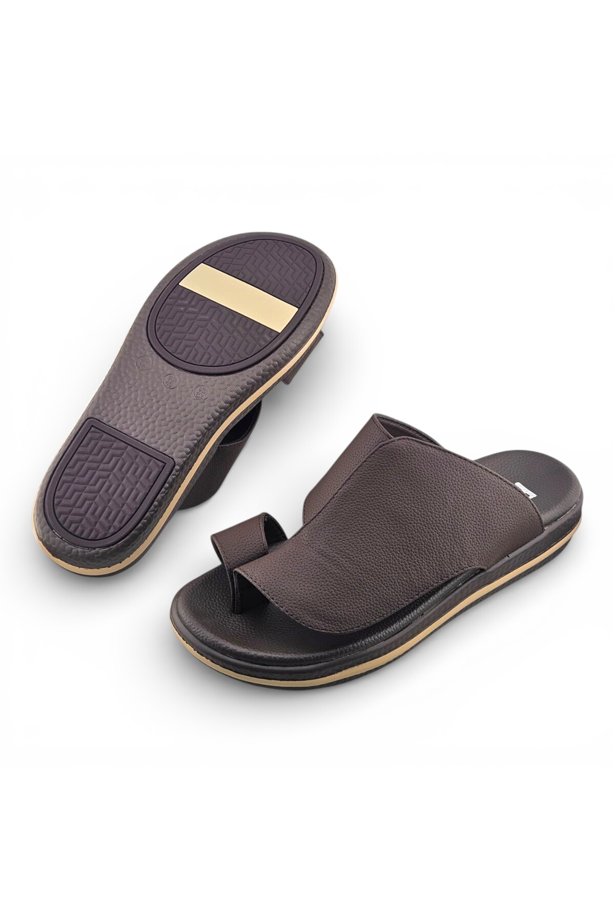 Men Coffee Brown Casual Leather Sandals