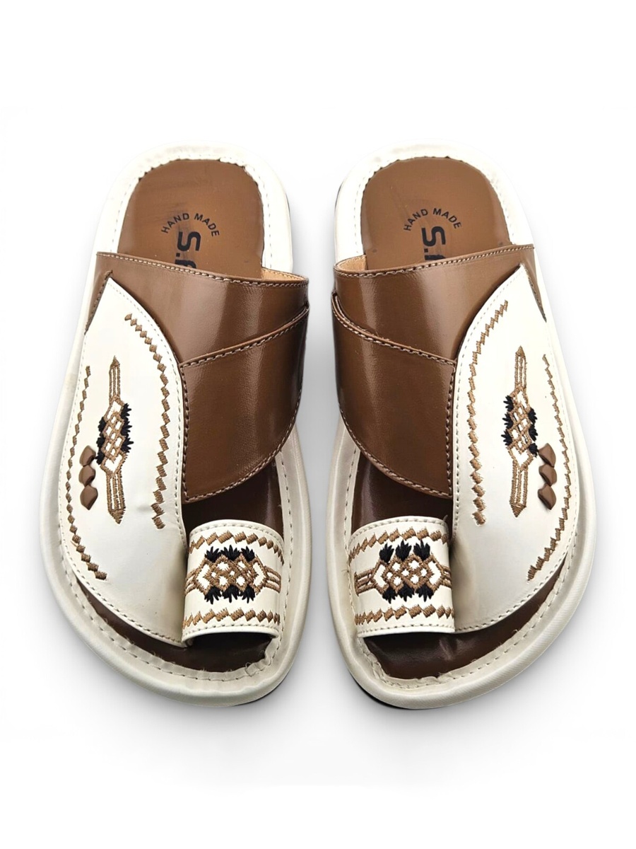 Boys Embroidered Toe-Loop Sharqi Arabic Sandals