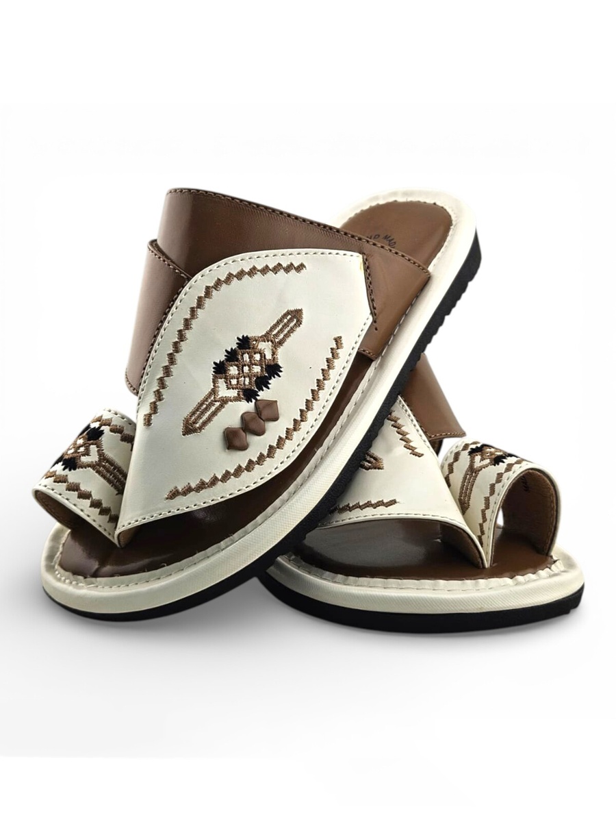 Boys Embroidered Toe-Loop Sharqi Arabic Sandals