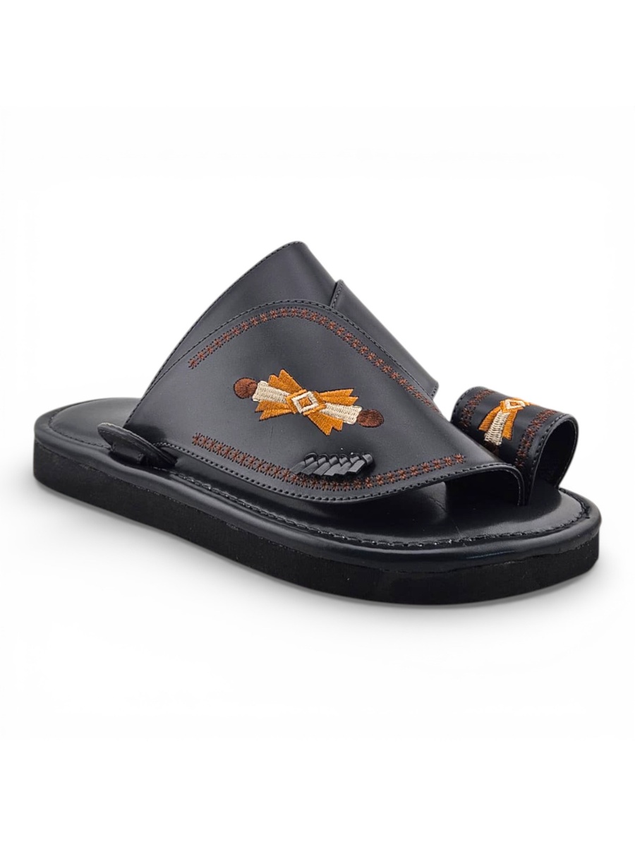 Men Grey Arabic Leather Sandals