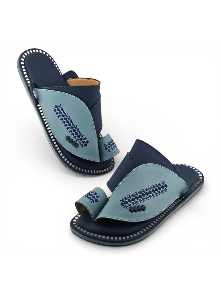 Men Light Blue Espadrille Sandals