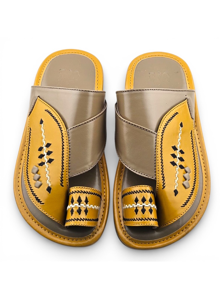 Boys Embroidered Toe-Loop Sharqi Arabic Sandals