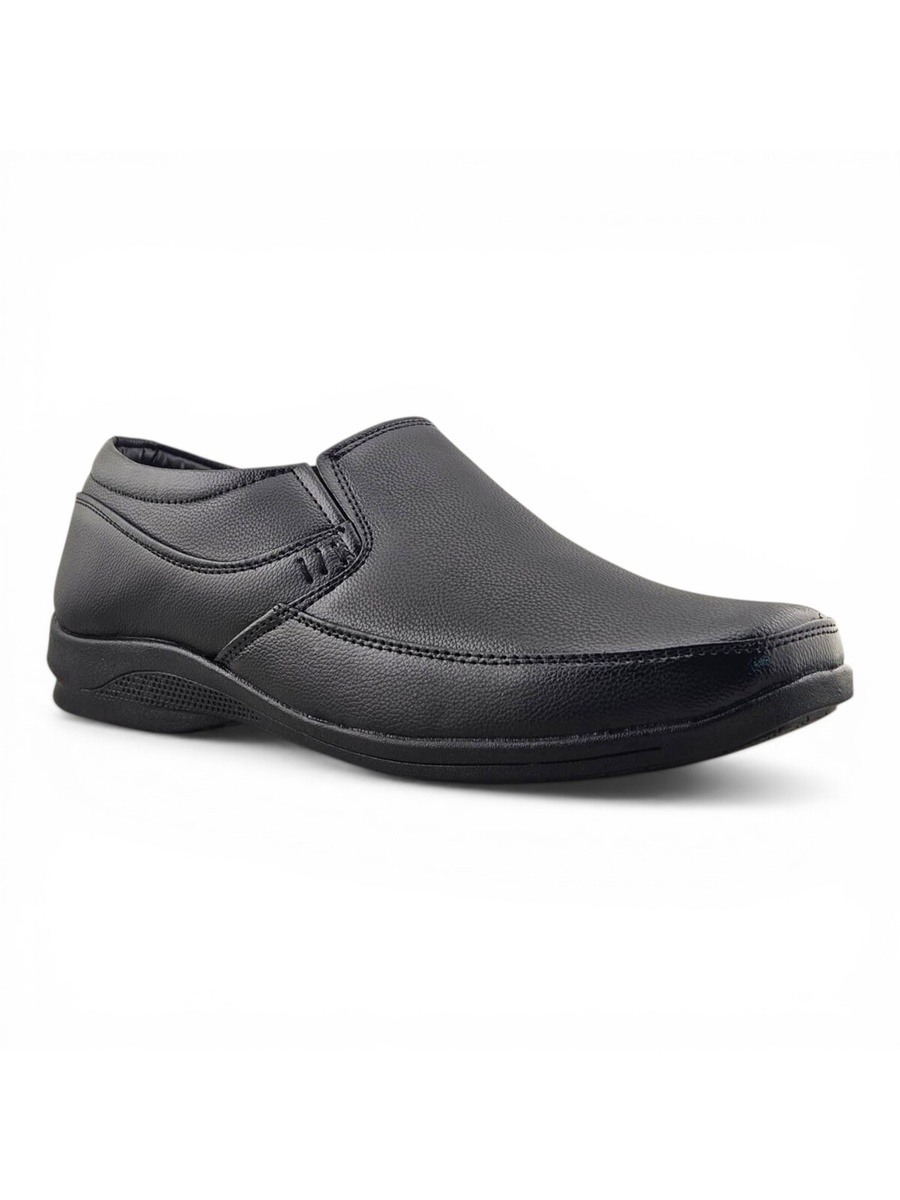 Men Black Slip-On Loafers - Classic Formal Comfort