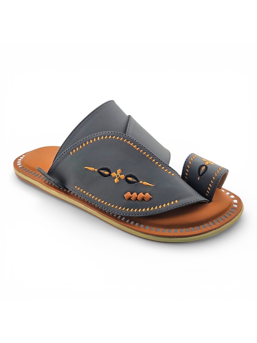 Men Grey Comfort Slip-On Sandals