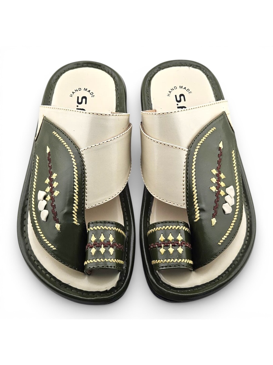 Boys Embroidered Toe-Loop Sharqi Arabic Sandals