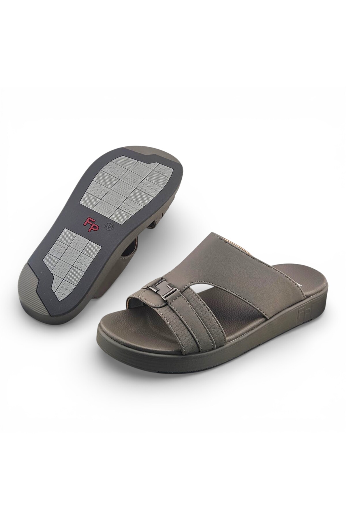 Men Grey Comfort Slide Sandals