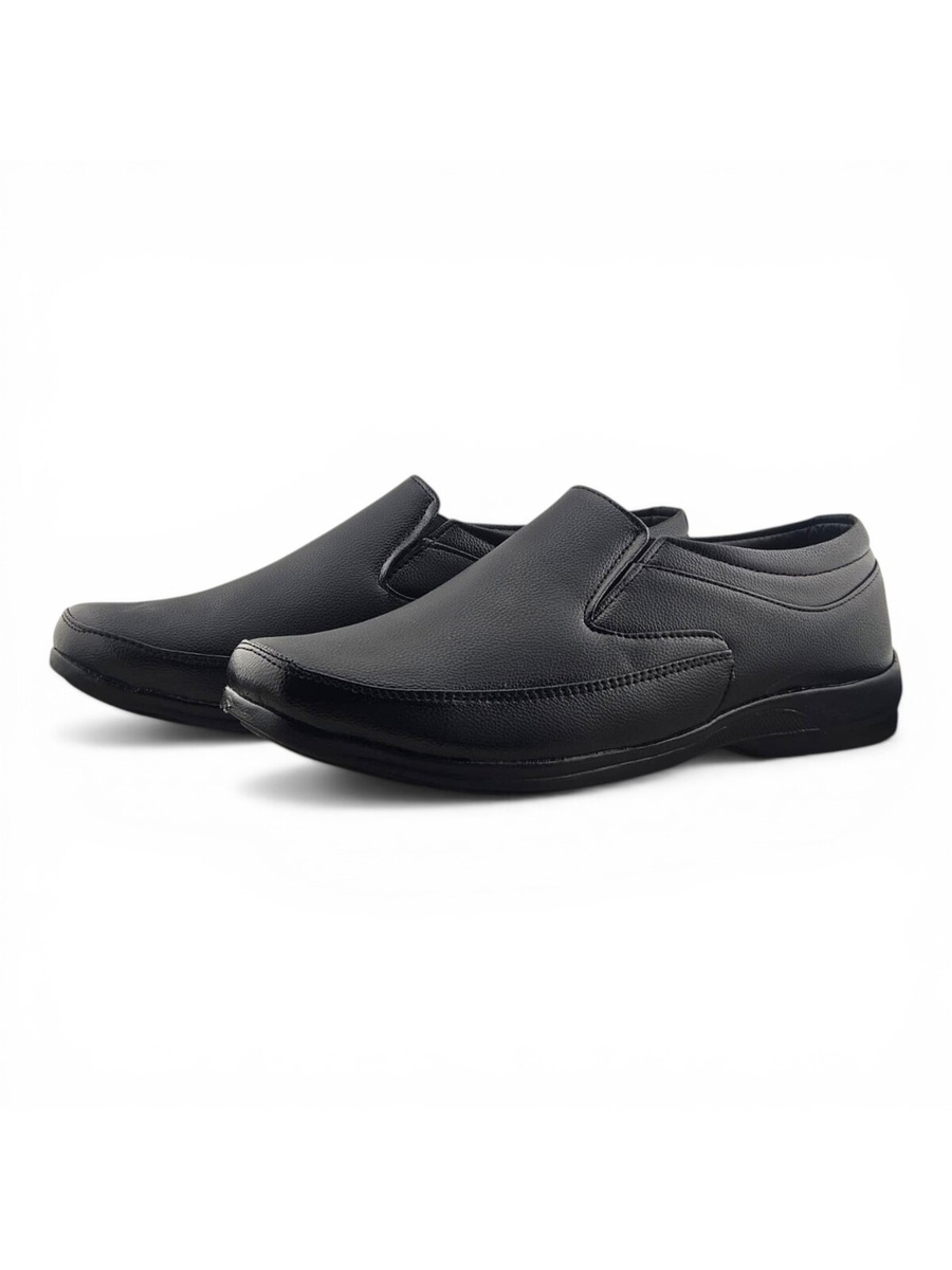 Men Black Slip-On Loafers - Smart Formal Shoes