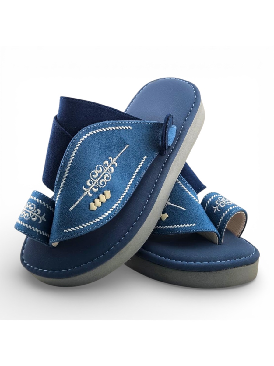 Boys Blue Toe-Post Comfort Arabic Slippers