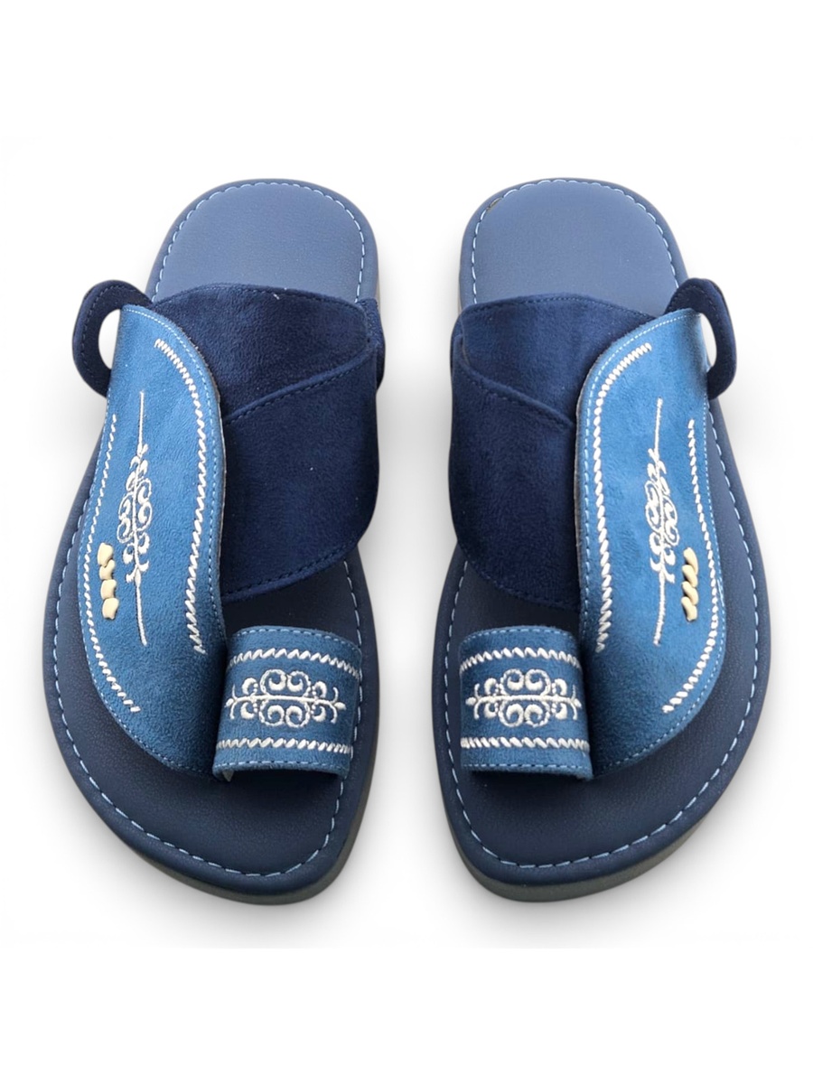 Boys Blue Toe-Post Comfort Arabic Slippers