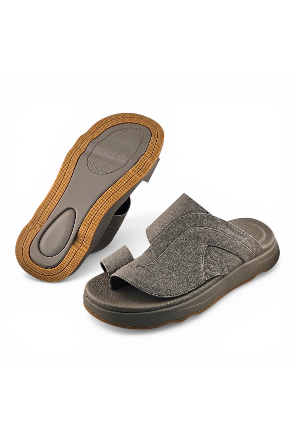 Men Beige Casual Slip-On Comfort Sandals