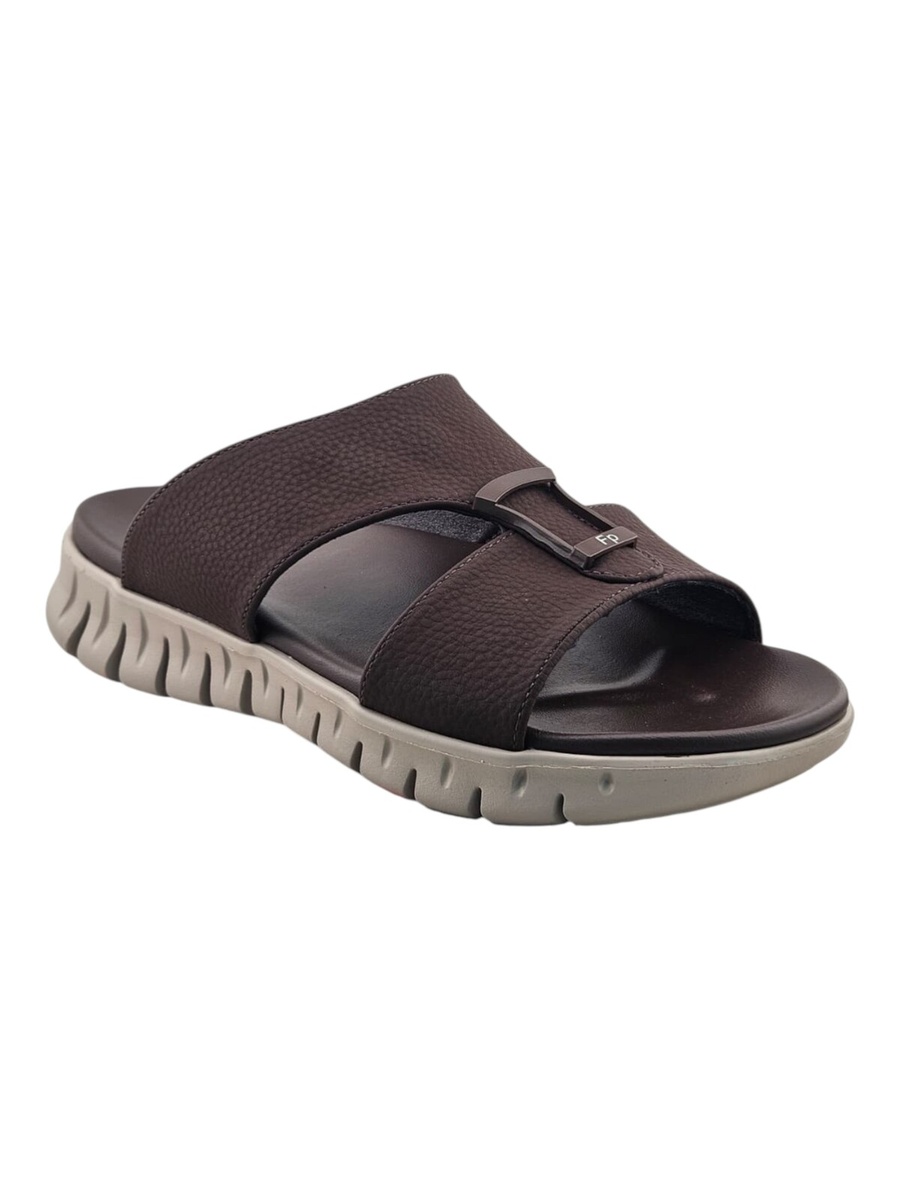 Men Coffee Brown Casual Leather Sandals