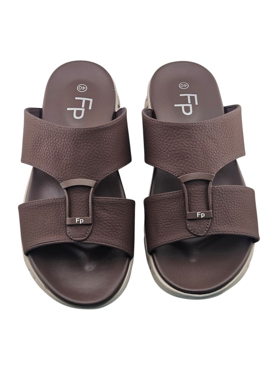 Men Coffee Brown Casual Leather Sandals