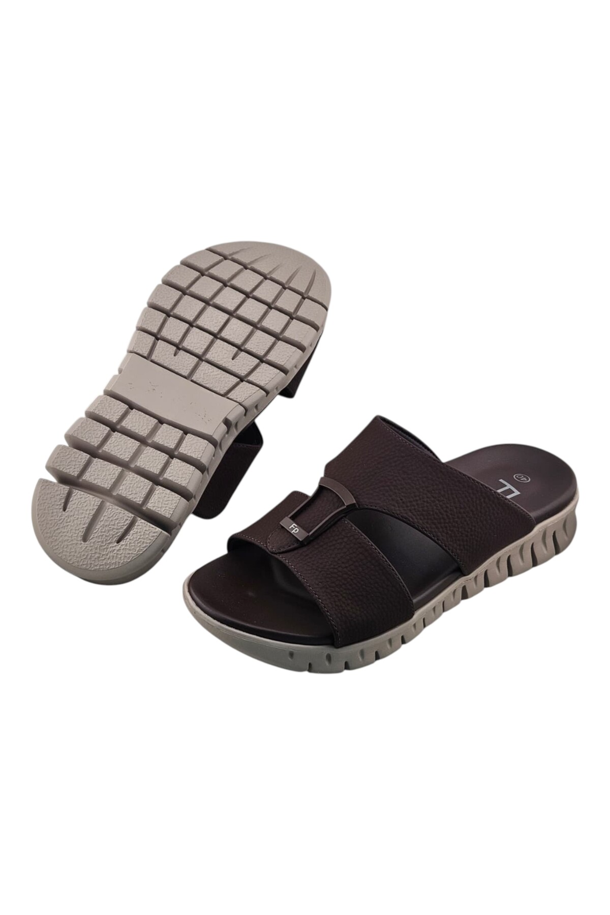 Men Coffee Brown Casual Leather Sandals