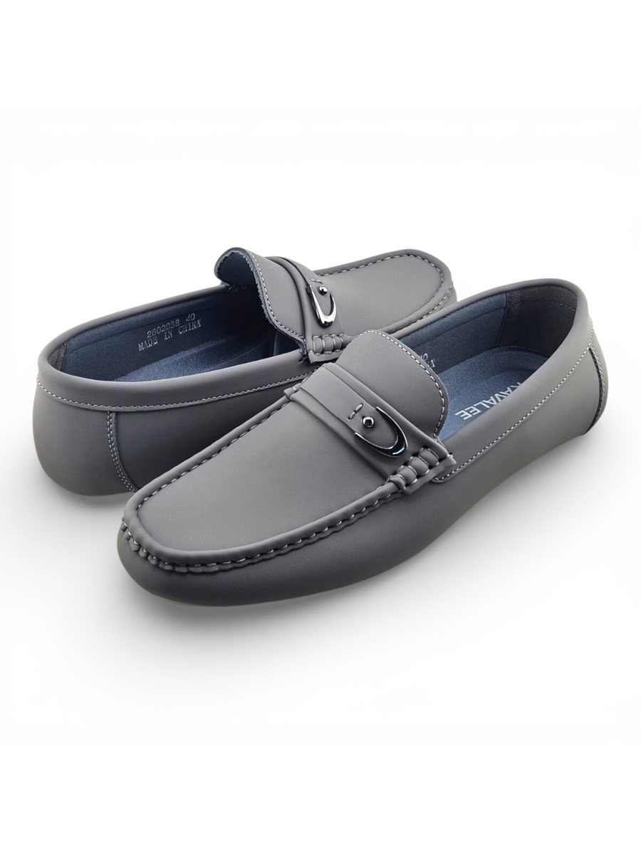 Men Grey Slip-On Loafers for Casual Wear