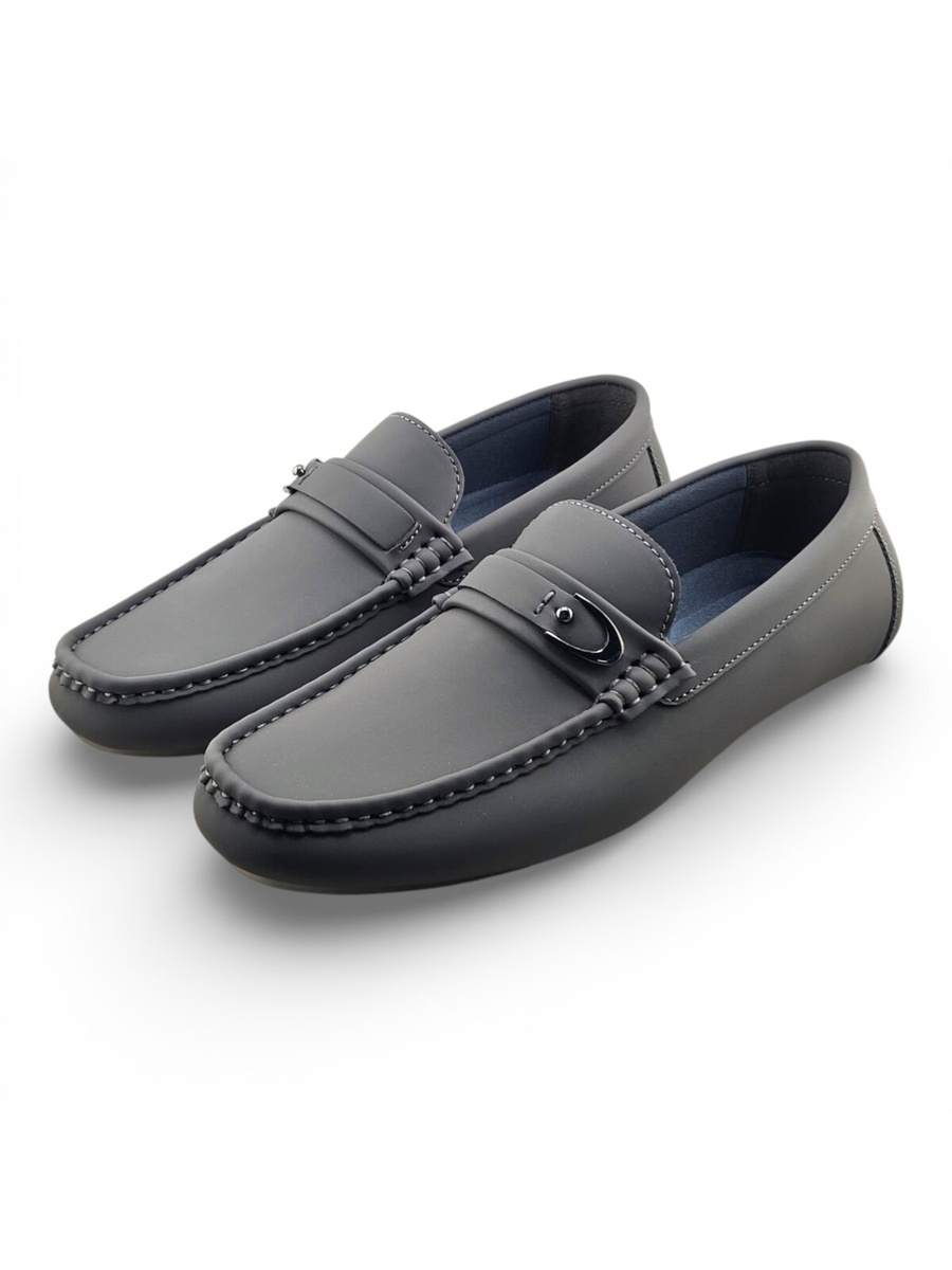 Men Grey Slip-On Loafers for Casual Wear