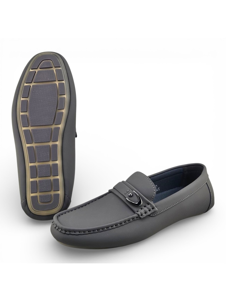 Men Grey Slip-On Loafers for Casual Wear