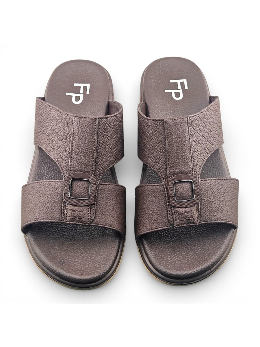 Men Coffee Brown Casual Slip-On Sandals