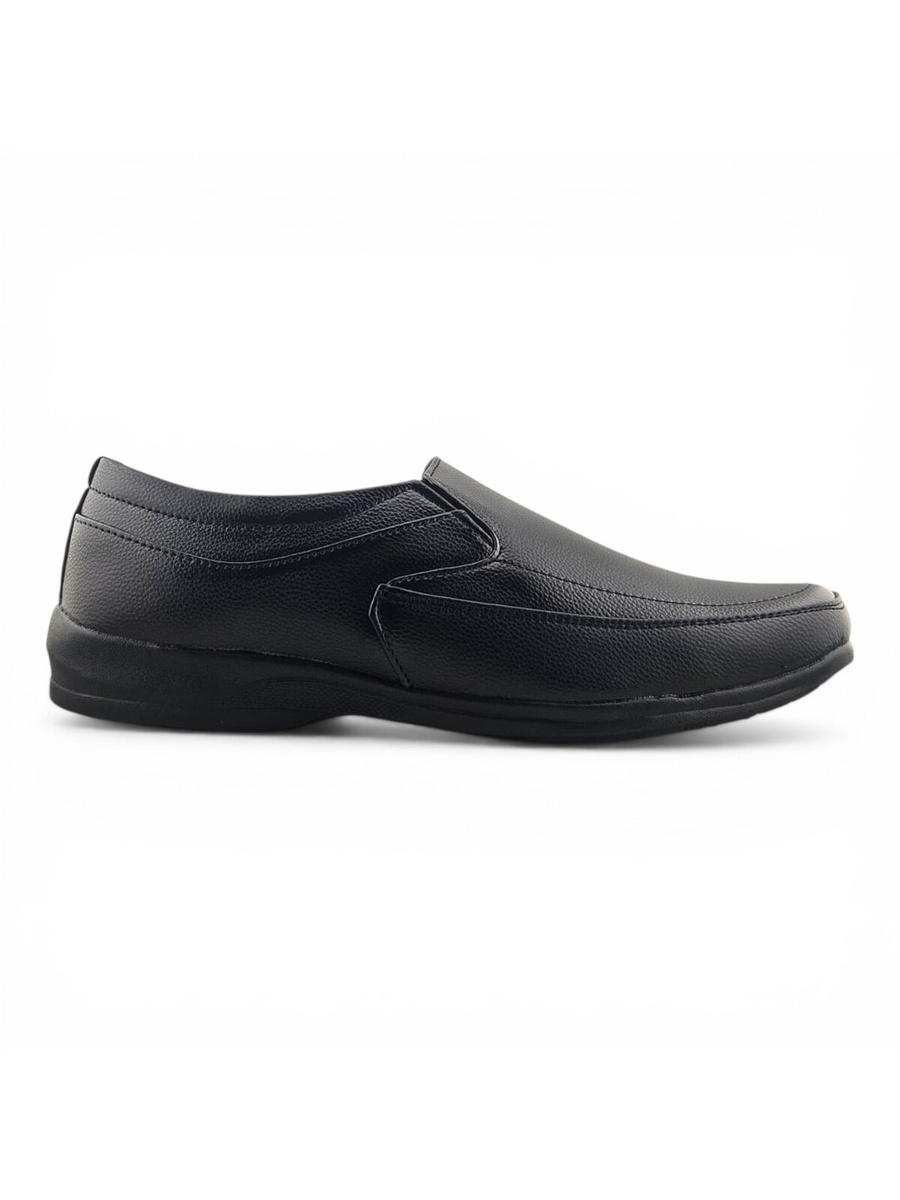 Men Black Slip-On Loafers - Elegant Formal Shoes