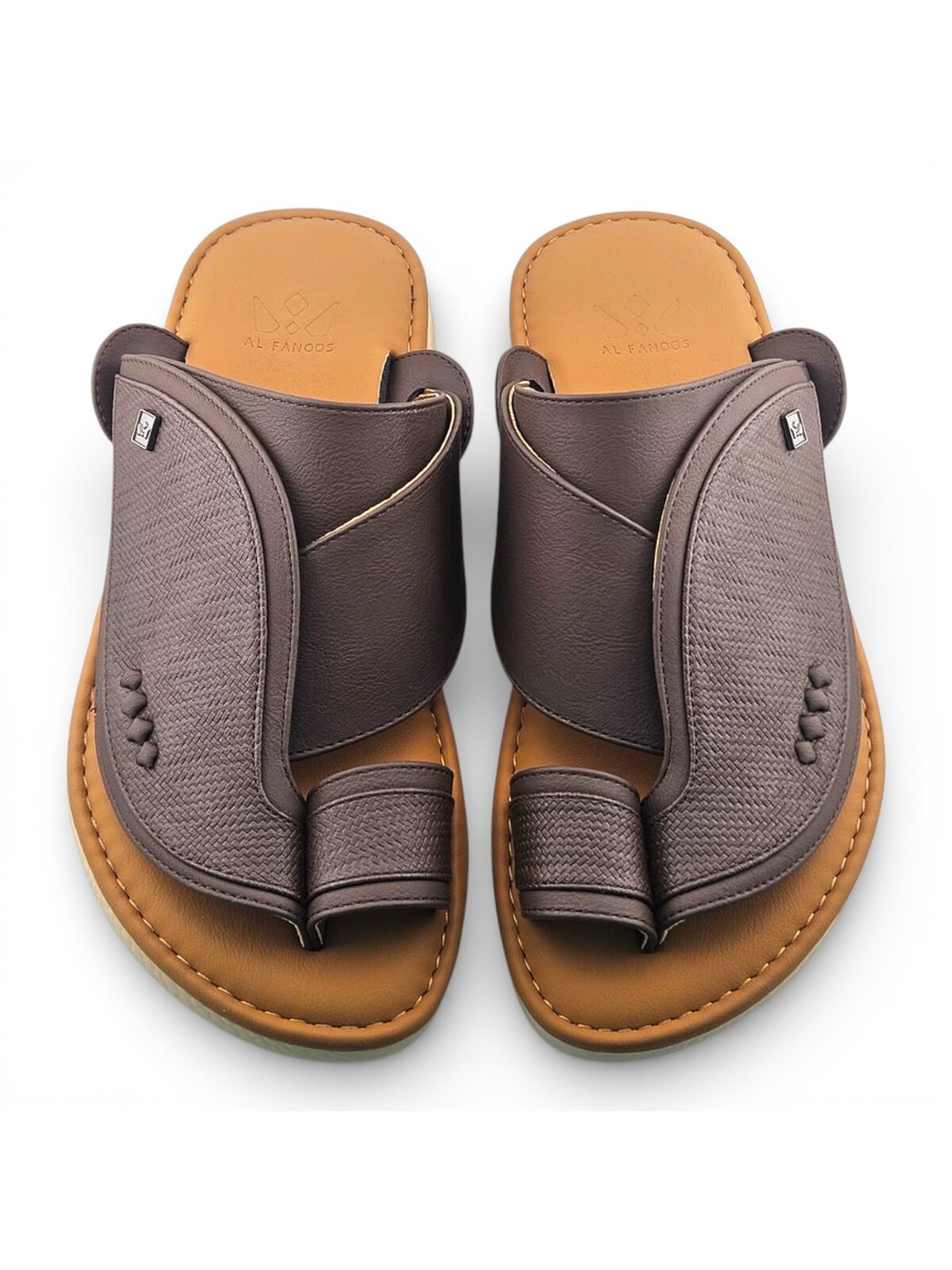 Men Coffee Brown Casual Leather Sandals