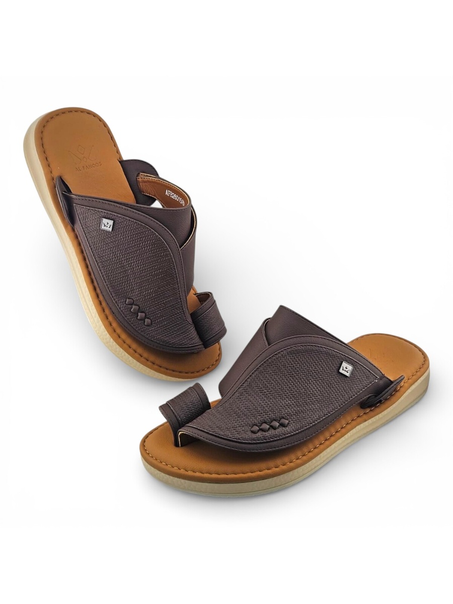 Men Coffee Brown Casual Leather Sandals