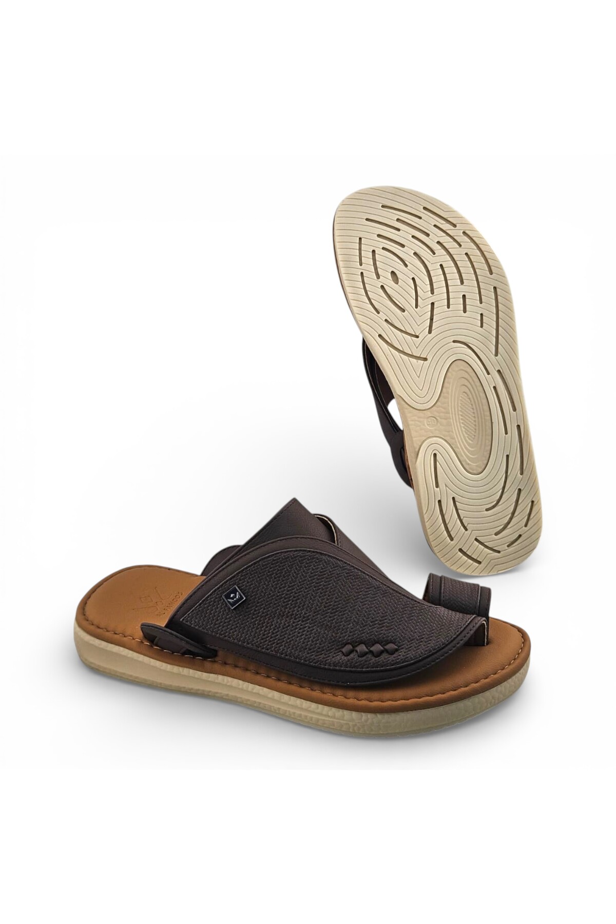 Men Coffee Brown Casual Leather Sandals