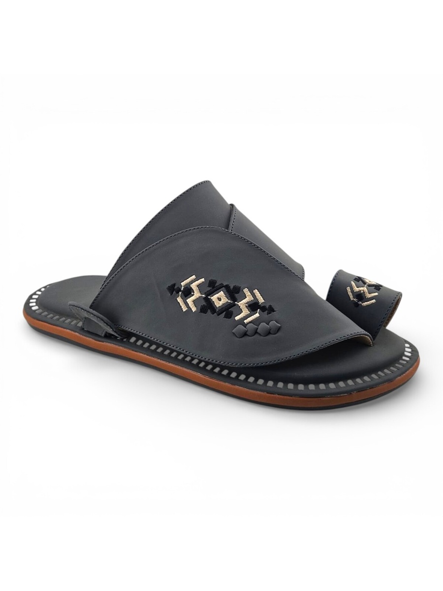 Men Grey Comfort Slipper Sandal - Full Slipper Style