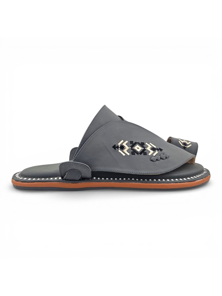 Men Grey Comfort Slipper Sandal - Full Slipper Style